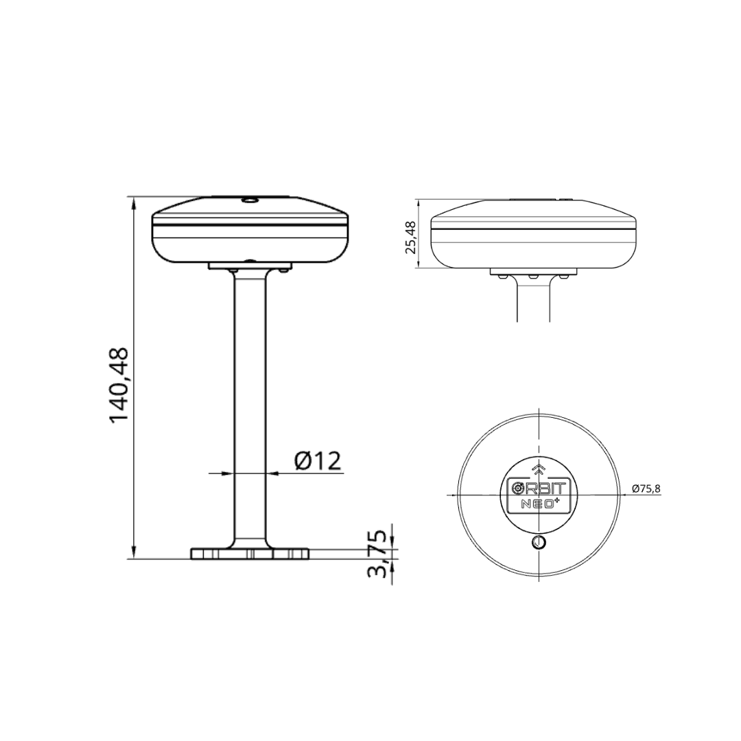 Orbit GPS Dimensions